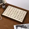 Soporte de Exhibición de Anillos de Madera Maciza Bandeja de Almacenamiento para Pendientes Aretes Pulseras Soporte de Exhibición de Joyería Accesorios de Escritorio