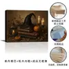 Pintura decorativa de três bruxas mais vendida da Amazon para Halloween, pintura sem moldura de floresta de outono vintage para decoração de parede da sala de estar