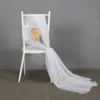 Gasa para Respaldo de Silla Taburete de Boda Decoración de Respaldo Malla Blanca Arreglo de Atmósfera Ceremonia de Jardín de Infancia Cortina de Gasa Banco de Gasa