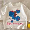 Ropa interior básica para niños 2026 Primavera/Otoño Nuevo Estilo Unisex Niños Frutas Algodón Puro Manga Larga Camiseta Pequeña/Mediana Niños Top Elegante
