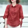 Camiseta de punto con diseño de media cremallera, top holgado de manga corta de algodón y lino versátil, jacquard elegante, nuevo estilo de verano fino
