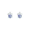 Brincos de Cubo de Açúcar de Cristal Azul Claro de Nicho, Brincos Modernos e Elegantes, Brincos com Pino de Prata Esterlina 925, Luxo Acessível e Sensação de Alta Qualidade
