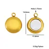 Pingente de Aço Inoxidável Banhado em Cor Duradoura 18K com Incrustação de Concha em Forma de Gota, Lua e Coração Acessórios para Colar Brinco DIY