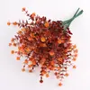 Flor de Té de Eucalipto de 7 Ramas Flor de Plástico Rosa Ramo de Flores Artificiales Decoración del Hogar Fábrica Venta al por Mayor Ramo de Flores Artificiales
