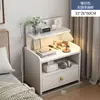 Mesita de Noche, Gabinete de Almacenamiento Simple y Moderno para Mesita de Noche de Dormitorio, Gabinete Pequeño para Viviendas de Alquiler, Estante de Almacenamiento Simple