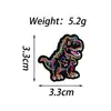 Broche de Dinossauro Graffiti Linha Neon Personalidade Desenho Animado Tiranossauro Rex Dragão Voador Emblema de Metal Decoração de Mochila de Estudante