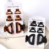 Clipes de Cabelo Semicirculares 4cm+2.5cm Simples Transfronteiriços para Franja Conjunto Versátil de Clipes de Cabelo em Tons Terrosos para Mulheres