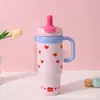 Copo Térmico de Grande Capacidade em Aço Inoxidável 316 para Homens e Mulheres Alta Aparência Copo Ice Buster com Alça Estudante Portátil Copo de Água com Canudo