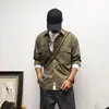 Moda Tendência Uso Diário Camisas de Trabalho Outono Novidades Masculinas Estilo Americano Tendência Lavadas Algodão Puro Manga Longa Camisas