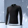 Camisa de esqui de secagem rápida masculina justa esportiva quente roupa íntima inverno forrada de fleece conjunto de corrida camada base compressão montanhismo ao ar livre