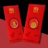 Pegatina para Teléfono Móvil de Oro Puro 999 Paquete Rojo Conteniendo Dios de la Riqueza Dorado Gato de la Suerte Cosas Buenas Suceden Regalo al por Mayor
