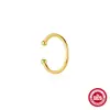 Aro para Oreja Colgante Trasero Forma de C con Diamante Único de Plata de Ley 925 Perforación Corporal Cartílago Joyería de Moissanita Anillo para Nariz Anillo para Hueso de la Oreja