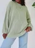 Suéter de punto trenzado con cuello redondo, patrón de rombos, liso, holgado, color liso, para mujer, nuevo estilo otoño e invierno, comercio exterior transfronterizo, para ir al trabajo