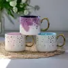 Caneca Cerâmica Banhada a Ouro Personalizada de Fábrica, Caneca para Café e Leite, Caneca de Água de Grande Capacidade, Porcelana para Presente de Escritório e Casa