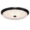 Luz de Techo para Dormitorio 6 Nuevo Marco Negro Estilo Italiano Minimalista Lujo Ligero Cristal Redondo Espectro Completo Protección Ocular Iluminación de Habitación Hierro