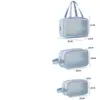 Bolsa de Tocador Impermeable de Gran Capacidad, Bolsa Portátil de Almacenamiento de Cosméticos para Viajes al Aire Libre, Bolsa de Almacenamiento de PVC Engrosado Multifuncional