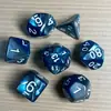 Juego de Dados Poliedros D&D con Patrón de Mármol, Color Mixto Transparente D4D6D8D10D12D20 Caras, Coc, Juego de Mesa, Juego de Siete Piezas