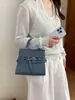 Bolso de Mano de Lona de Mezclilla Coreano para Mujer 2026 Nuevo de Moda Simple Pequeño Cuadrado Versátil Bolso Cruzado de Gama Alta