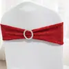Exclusivo para ventas transfronterizas: Decoración brillante para respaldo de silla de seda para hoteles y bodas, moño elástico, color sólido, decoración embellecedora brillante