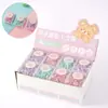 Caixa Colorida Macaron Ursinho Fofo Porta-Bilhete Alfinete de Fixação Material de Escritório Clip de Papel Clip de Encadernação Conjunto Atacado