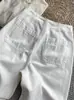 ¡Pantalones Treasure, increíblemente adelgazantes! Jeans de corte de guadaña de algodón puro importado para mujer, pantalones cortos de cintura alta con forma de capullo para primavera y otoño, adelgazantes