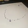 Collar de doble capa estilo francés minimalista con circonita y perlas, diseño versátil y elegante, cadena para la clavícula, joyería de lujo ligero y alta gama