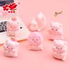 Ornamentos de porquinho pêssego estéreo para carro casa de boneca DIY feita à mão sacola surpresa porquinho bailarina miniatura acessórios de resina