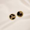 Pendientes de aguja de plata suaves de alta calidad para mujer, elegantes, de color contrastante, con estampado de leopardo, vintage, con perlas, encaje, lazo, largos