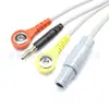 Cabo blindado adesivo condutor de grau terapêutico conector macho Lemo de 4 PIN personalizável cabo terapêutico 4.0 conector de pressão para eletrodo + plug banana