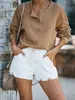 Shorts de Verão Transfronteiriços Europeus e Americanos da Amazon Cor Sólida Cintura Elástica Cordão Shorts Jeans Rasgados