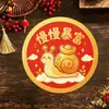 Nuevo Pegatina de los Cinco Caminos del Dios de la Riqueza Texto de Bendición Rojo de Año Nuevo Pegatina Creativa Pegatina Selladora para Taza de Té con Leche de Frutas Frescas Horneado