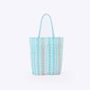 Nova Sacola Plástica Estilo Japonês e Coreano para Macarons Cor Fresca Impermeável Listrada Sacola de Compras Moda Bolsa de Ombro tamanho pequeno
