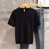 Camiseta Europea Nueva de Hombre para Verano Moderna Cuello Redondo Versátil Simple Moda Masculina de Punto Media Manga Hombre