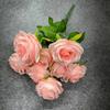 Flor Artificial de Rosa de 9 Cabezas Personalizada Ramo de Rosas Flor de Fondo Decoración de Pared Arreglo Floral para Boda Fabricante Mayorista de Flores de Seda