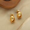 Pendientes de joyería con personalidad y temperamento chapados en oro, de acero de titanio ovalado, de estilo europeo y americano, con un nuevo diseño de nicho simple y de alta calidad.