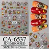 Pequeñas pegatinas adhesivas impermeables de relieve tridimensional 5D, patrón pequeño de dibujos animados, pegatinas decorativas para uñas, pegatinas para uñas de estilo nacional