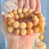 Provérbios de seis caracteres Escultura Hainan Jade Branco Semente de Raiz Bodhi Multi-tesouro Cor Corrente de Mão Cantando Buda Contas Corda Pan Wen Masculino e Feminino Jogar