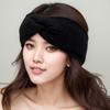 Accesorios para el cabello de punto con felpa europea y americana para otoño e invierno, banda gruesa de lana para el cabello, diadema deportiva cálida a prueba de frío, orejeras, gorro cruzado