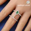 Anillo Abierto de Doble Círculo Nuevo Estilo Transfronterizo Microincrustado con Circonita para Mujer, Popular en Europa y América, Diseño Personalizado, Anillo de Moda