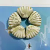 Cuentas Sueltas de Cerámica con Borde de Abanico Retro de Colores Paquete de Materiales Caseros para Estudiantes Cuentas de Concha con Agujero Grande Accesorios para Collares de Mano