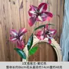 Flores artificiales de orquídea iris de tres puntas, accesorios para arreglos florales de boda, venta al por mayor para fotografía, decoración de estudio, accesorios para rodaje de proyectos