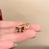Anillo de Mariposa Vintage Ankora con Esmalte Rojo para Mujer 2025 Nuevo Popular Anillo para Dedo Índice Nicho Minimalista Anillo Abierto