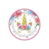 Platos de Papel Desechables con Tema de Unicornio de Dibujos Animados, Vasos de Papel, Servilletas de Papel, Vajilla, Suministros para Decoración de Fiesta de Cumpleaños