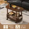 Mesa Auxiliar para Sofá para Uso Doméstico, Mesa Multifuncional para Sala de Estar, Mesa de Café Móvil, Carrito Pequeño, Gabinete de Almacenamiento de Doble Capa, Mesa Pequeña de Almacenamiento
