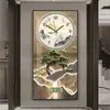 Reloj de pino moderno de lujo ligero de bienvenida, reloj de pared, calendario para sala de estar, reloj electrónico, decoración para comedor, reloj de pared
