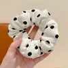 Goma de pelo scrunchie grande estilo coreano para el uso diario, suave y dulce, banda elástica para coleta baja de tela coreana