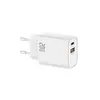 Cargador rápido mini de doble puerto 20W transfronterizo, cabezal de carga universal portátil para teléfonos Android y Apple, certificado PD