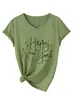 Feliz Ano Novo Amazon Ebay Site Independente Camiseta Casual Versátil Feminina Gola V Manga Curta Camada Base Comércio Exterior