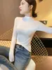 Camisa Base Gola Meia-alta Modal Feminina para Interior Primavera Outono Inverno 2025 Nova Elegante Fashion Preta