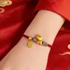 Pulsera tejida del Año del Caballo de Año Nuevo para la buena suerte y la riqueza, Pulsera de hilo rojo Adorno creativo cultural, Caballo de la suerte